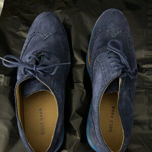 Cole Haan Blue Suede Wingtips
